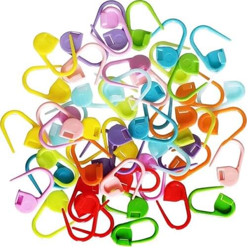 100pcs/lot Mix Color Plastic Knitting Tools Locking Stitch Markers Crochet Latch Knitting Tools Needle Clip Hook