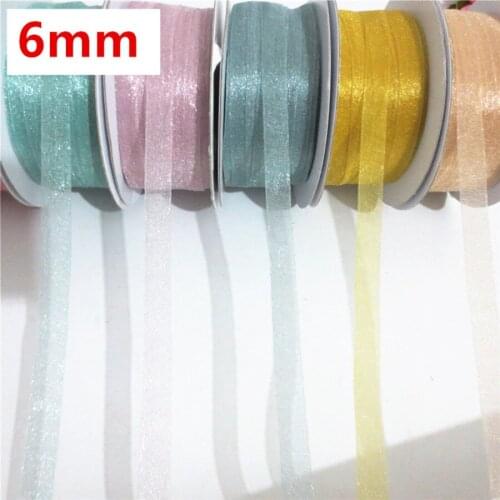 100Yards 0.6/0.9/1.5/2.5/3.8cm New soft Pearl Transparent Ribbon Gift Packaging Butterfly Hair Accessories DIY Random Ribbon 320