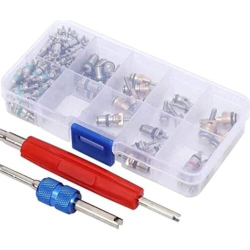 102pcs Accessories Refrigeration With Box Auto Assortment Air Conditioning Remover Tool A/C Maintenance Mechanic Core Set
