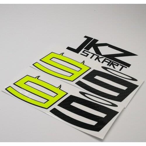 2 Pack JKZ STKART Moto Racing Number 99 Vinyl Die Cut Fluorescent Yellow Stickers Motor Bike Truck Helmet Sticker