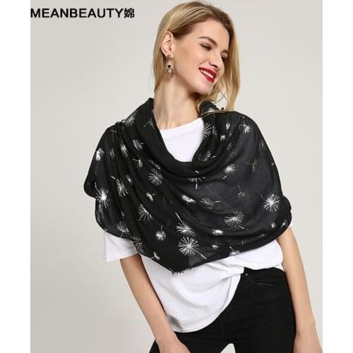 2018 New Fashion Women Shiny Silver Foil Gold Dandelion Infinity Scarf For Women