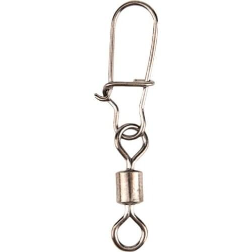 50Pcs Stainless Steel Fishing Bearings Hooked Snap Pins Rolling Swivel Connector Fishing Tools