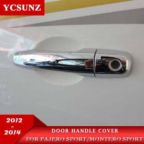 ABS door handle cover For Mitsubishi Pajero Sport 2012 2013 2014 side door handle bowl parts For montero sport 2014 accessories