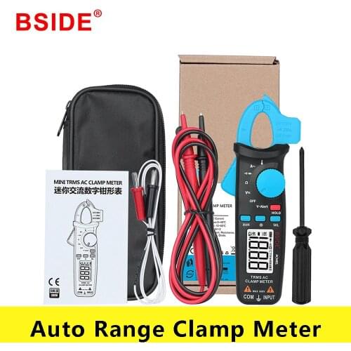 BSIDE ACM81 AC Clamp Meter 1mA True RMS Auto Range Mini Digital Multimeter V-Alert Current Test Diode Tester with Back Clip