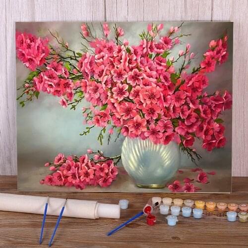 Flowers DIY Paint By Numbers Kit Oil Paints 40*50 Boards By Numbers Decorative Paintings For Children Art