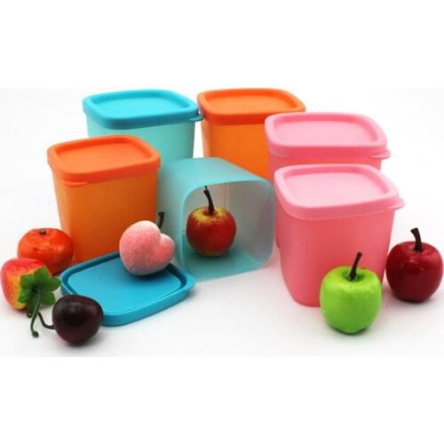 Food Fresh-keeping Box Prep Storage Container Square Microwave Heating Plastic Box 230ML Refrigerator Slide Dish Picnic Fruit