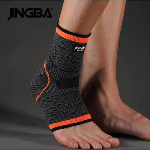 JINGBA SUPPORT 1PCS 3D Compression Nylon Ankle Support Protector Football Basketball Ankle Brace Protective tobillera deportiva