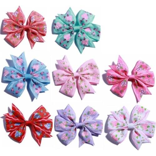 60PCS 3.2 inch High Quality Grosgrain Ribbon Hair Bow Tie WITH/WITHOUT Clip Kids Hairpin Headwear Bowknot Accessories