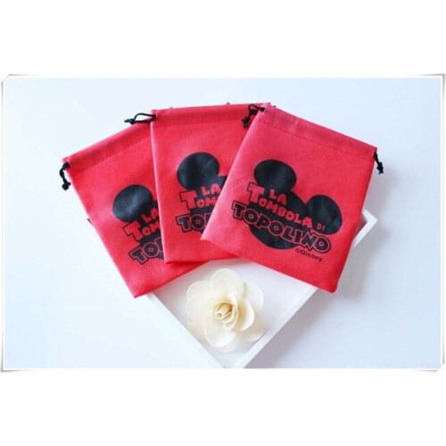 Customized Logo silk screen printing red gift Bags non-woven Gift bags drawstring bag Jewelry gift pouch Free Shipping
