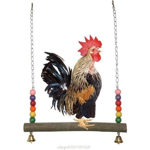 Chicken Swing Wooden Toy Hens Handmade Bird Cage Toys Parrot Macaw Training Stand Holder J25 21 Dropshipping