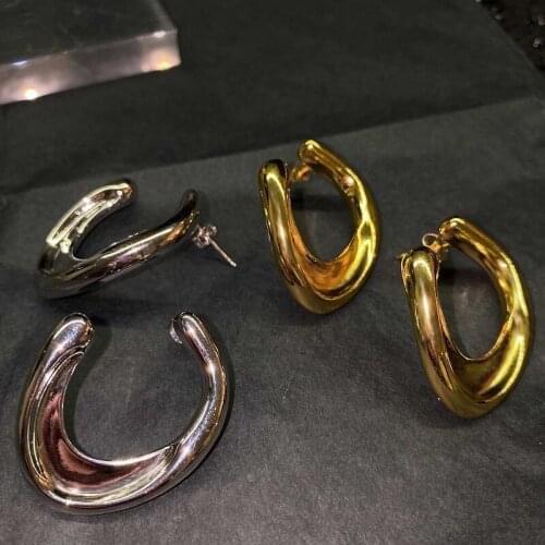 Fashion Commuting Temperament Curve Studs Earrings Jewelry Elegant Ladies Wedding Engagement Party Hip Hop Studs Earrings