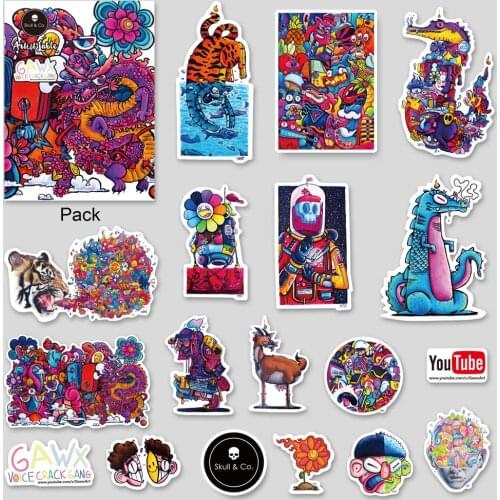 Skull & Co. GAWX Doodle Art and Illustration Sticker Set for Nintendo Switch