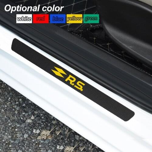 Car Styling Carbon fiber Door Sill Scuff Plates For Renault Scenic Laguna Captur Megane 2 3 Fluence Latitude Car Accessories