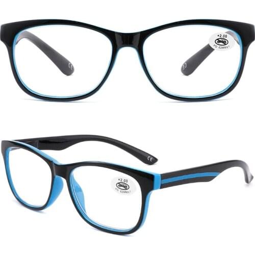 Eso Vision Square Reading Glasses Mens High Quality Readers for sale Man Uniex Designer Glasses Black Blue with pouch Discount