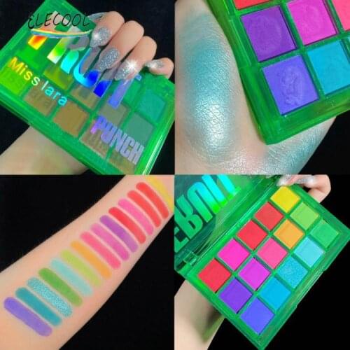 ELECOOL Beauty Glazed Eyeshadow Palette Colorful Shadow Pallet Glitter Highlighter Shimmer Makeup Pigment Matte Eye Shadow Tools
