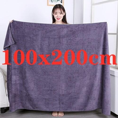 100X200cmSuper thick Microfiber Bath Towels – Super Absorbent, Soft, Fast Drying and Oversized Bath Lines Multip Grey towel