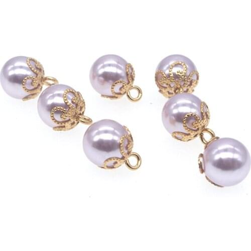 SHINE 10 PCs Resin Sewing Buttons Scrapbooking Round Pearl Single Hole Purple 10mm Costura Botones decorate PE001