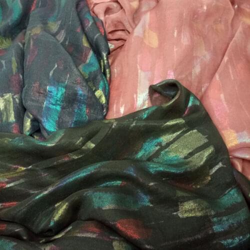 Chiffon bronzing fabric 30D thin fabric soft colored bronzed breathable DIY dress fabric