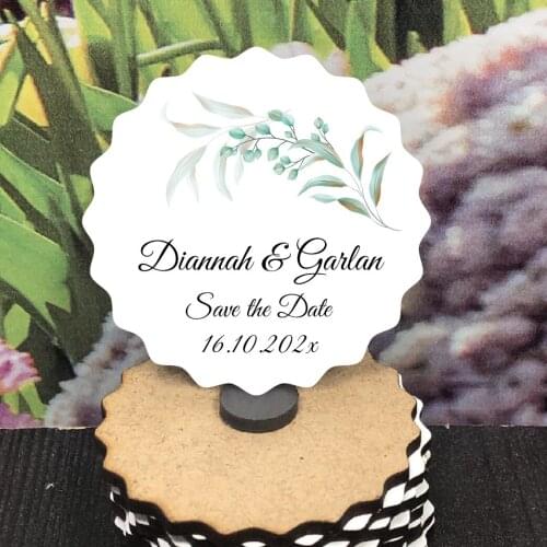 Save the Date Wooden Magnet for Your Guests and Colorful Printed Wedding, Henna, Christening Gifts 25 pcs