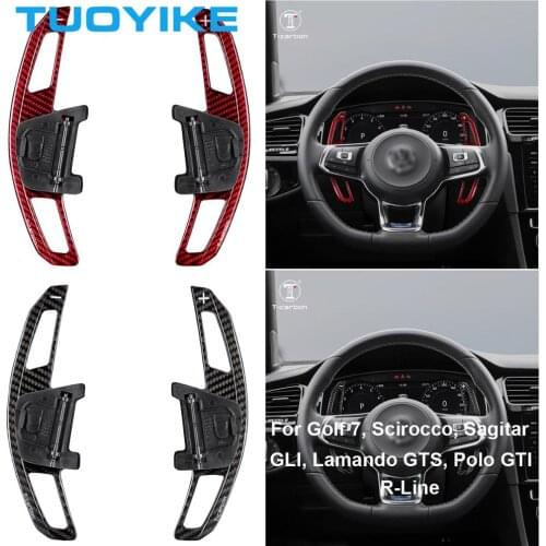 Car Styling Carbon Fiber Steering Wheel Shift Paddle Extension Replacement For Volkswagen Golf7 Scirocco Sagitar Lamando R-Line