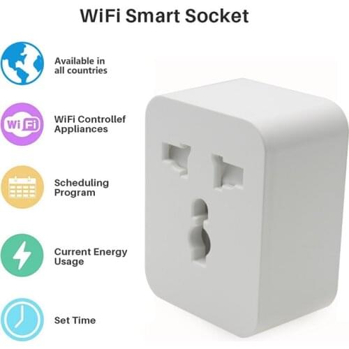 Wifi Smart Plug Universal Bluetooth15A Power Monitor Socket Wireless Timer Outlet Tuya Smart Life Control With Alexa Google Home