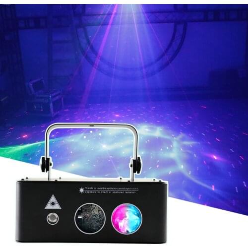 Pattern Beam Light RGB 3IN1 Stage Light DMX512 Voice Control Music Led Disco Light Party Show Laser Projector Lights Effect Lamp