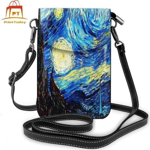 Van Gogh Shoulder Bag Van Gogh Leather Bag Print Shopping Women Bags Womens Trending Slim Student Purse