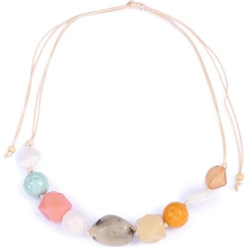 Ydgy personality fashion resin several he Zhu high grade short jewelry necklace womens collarbone sweater chain wholesale