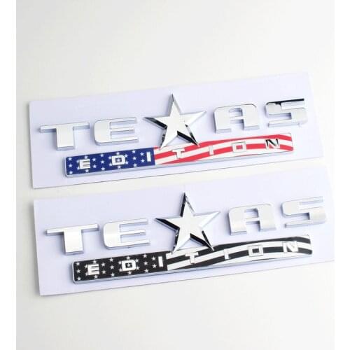 1PC New TEXAS EDITION Letters US Flag Style Sticker Car 3D Writing Badge Emblem Decal Auto Parts Exterior Decoration