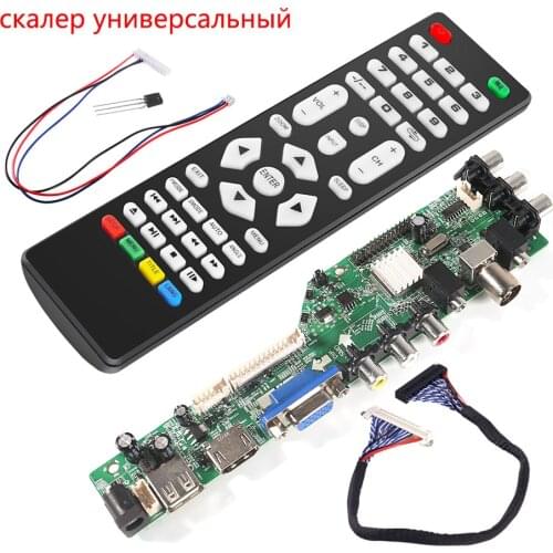 3663 New Digital Signal DVB-C DVB-T2 DVB-T Universal LCD TV Controller Driver Board UPGRADE 3463A Russian USB play LUA63A81