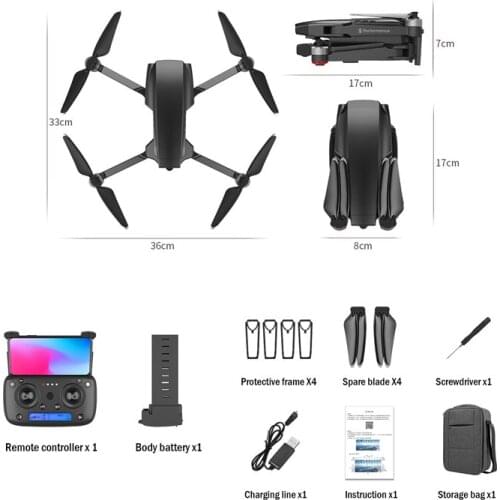 5G WiFi FPV 4K HD Dual camera 3-Axis Gimbal GPS Optical Flow Positioning Brushless Motor Foldable RC Drone Quadcopter RTF