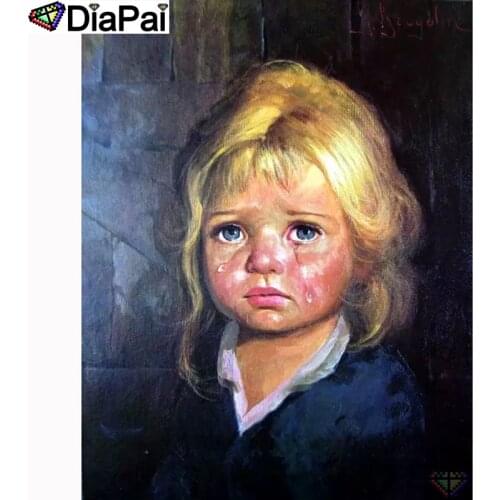 DIAPAI 5D DIY Diamond Painting 100% Full Square/Round Drill "Child oil painting" Diamond Embroidery Cross Stitch 3D Decor A21581