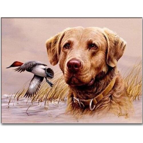 5D DIY Suqare Diamond Painting Dog Crystal Diamond Painting Cross Stitch Lovely Labrador Dog Animal Needlework Home Decorative