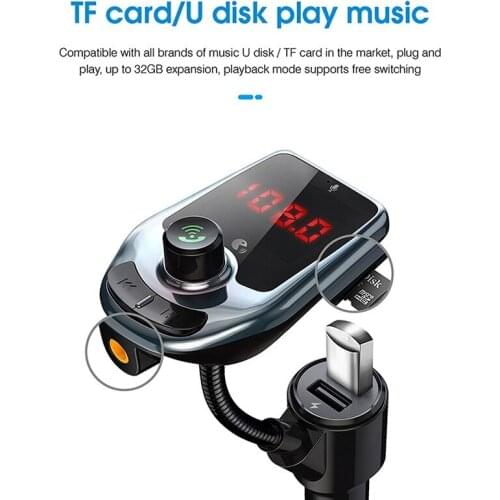 Car Charger Quick AUX Interface Voltage Monitor Color Screen MP3 Player Radio Adapter Kit Handsfree FM Modulator Transmitter