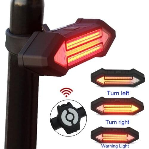 Wireless Remote Control Bicycle Light USB Rechargeable Built-in Battery Bike Light Bicycle Cycling Accessories Tail rear light