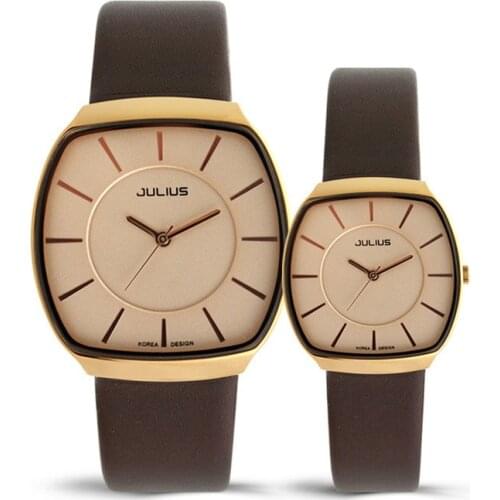 New Fashion Retro Men and Women Couple Belt Watch Ultra Thin Belt Watch Lover Japan MIYOTA Quartz Watch