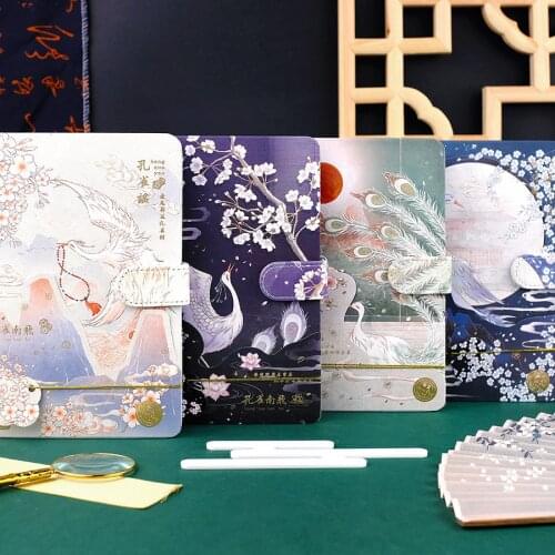 Color Inside Page Notebook Creative Peacock Hardcover Notepad Books Weekly Planner Handbook Beautiful Gift