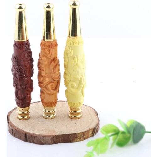 Wood Engraving Solid Wood Pipe Circulating Tie Rod Circulation Filter Cigarette Holder Mouthpiece Tobacco Pipe Smoking Pipe