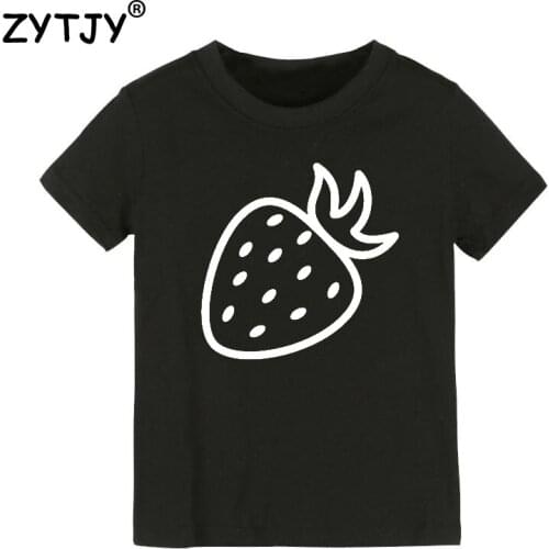 Strawberry Print Kids tshirt Boy Girl t shirt For Children Toddler Clothes Funny Top Tees Drop Ship Y-45