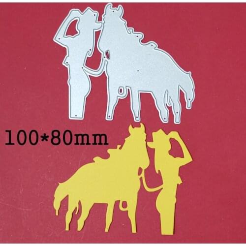 Girl carry horse Metal Cutting Dies 2021 New craft Scrapbooking Cowboy Dies cuts stencil emboss paper card making die template