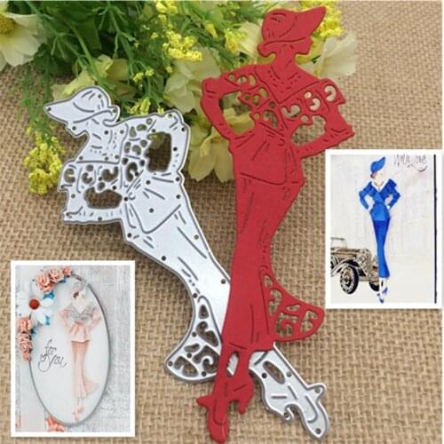 Girl Lady Model Fashion Metal Cutting Dies Stencil Scrapbooking Photo Album Card Paper Embossing Craft DIY