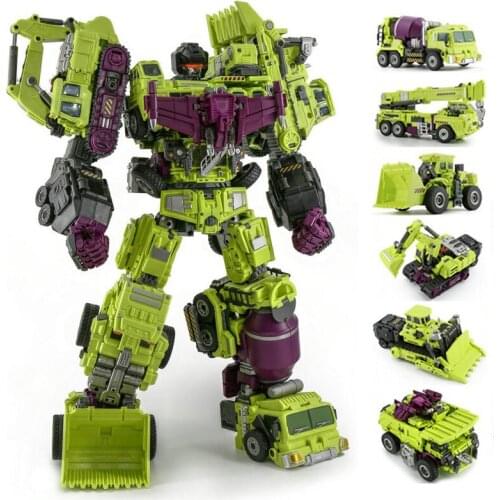 JINBAO Big Size Anime Devastator Transformation Toys Cool KO Action Figure G1 Robot Car Trucks Hook Model Boy Kids Gifts