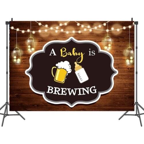 Wooden Board Painted Cartoon Beer Backdrops Photos Background Decor for Baby Come Portrait Photography Photocall Studio Props