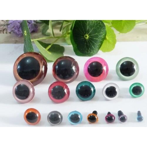 40pcs/lot 26mm/28mm/30mm/40mm handcraft paint plastic round toy safety eyes& white hard washer for diy doll
