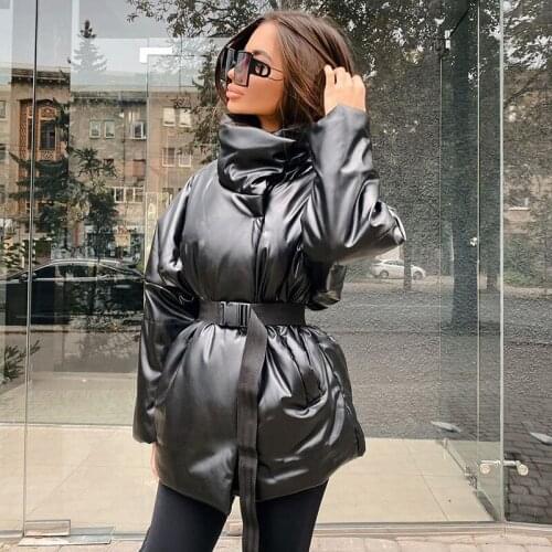 Urban Fashion Beauty Coat Belt Bubble Khaki Thickened Cotton Jacket Windbreaker Womens Dress 2021 Autumn Winter New