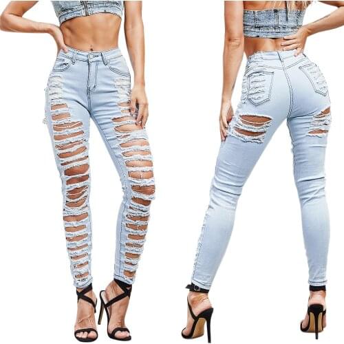 Hot Fashion Selling Hot Selling Jeans High Waist Solid Color Sexy Slim-Fit Speaker Pants Women Jeans Women