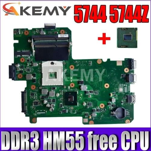 Akemy MBV5M0P001 Laptop Motherboard For Acer TravelMate 5744 5744Z 08N1-0P53J00 BIC50 MAIN BOARD 15.6" DDR3 HM55 free cpu