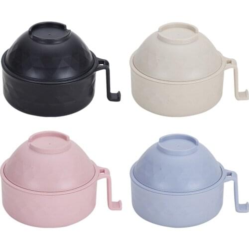 Multifunctional Ramen Bowl Set Instant Noodles Chopsticks Handle Bracket Phone Holder Detachable College Room