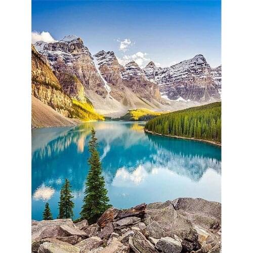 Nature Landscape DIY Embroidery 11CT Cross Stitch Kits Needlework Craft Set Cotton Thread Printed Canvas Home Wholesale