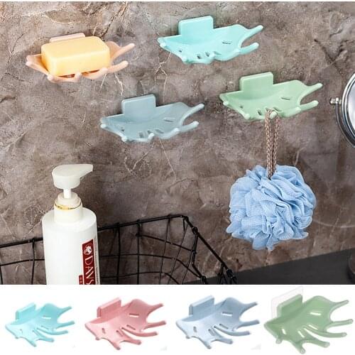 Bathroom Shower Soap Box Suction Hanging Holder Rack Multi-Function Plate Tray Drainer Shelf Razor Hook Bath Kitchen Organizer